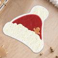 A round alien-shaped Christmas floor mat in imitation cashmere, shown in a festive colour pattern.
