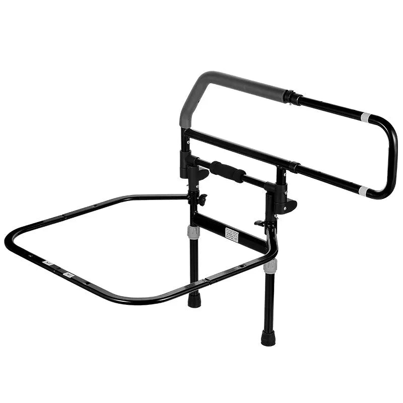Carbon steel bedside armrest with PU sponge armrest, height adjustable knob 32-50cm, three-gear 64-84cm, floor foldable