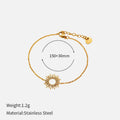 Sunflower Series 14K gold geometric chain necklace and bracelet set for women