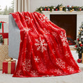 Soft flannel Christmas blanket in a plush polyester material, shown in one of five available colours.