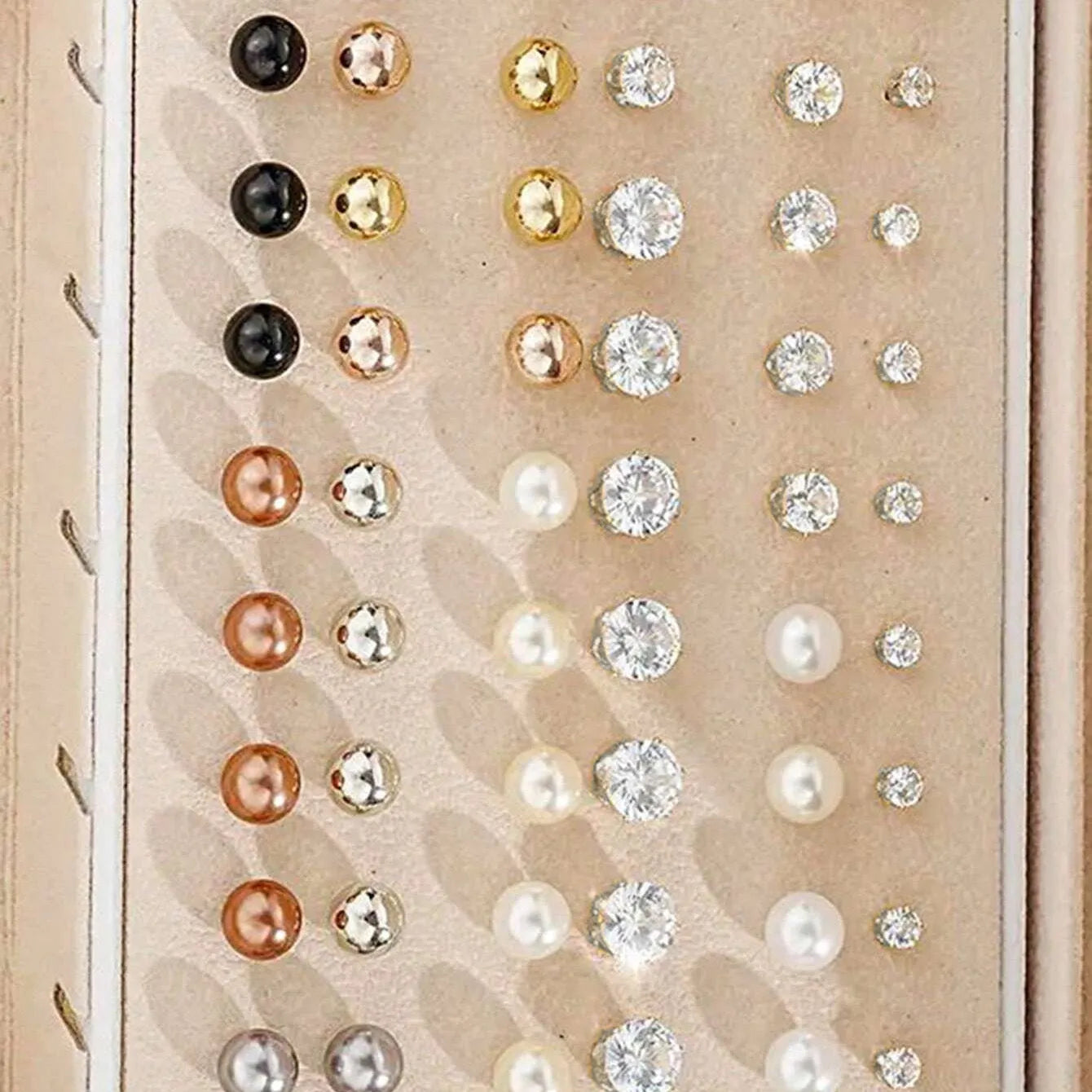 108-piece set of gold and yellow geometric round alloy earrings for women.
