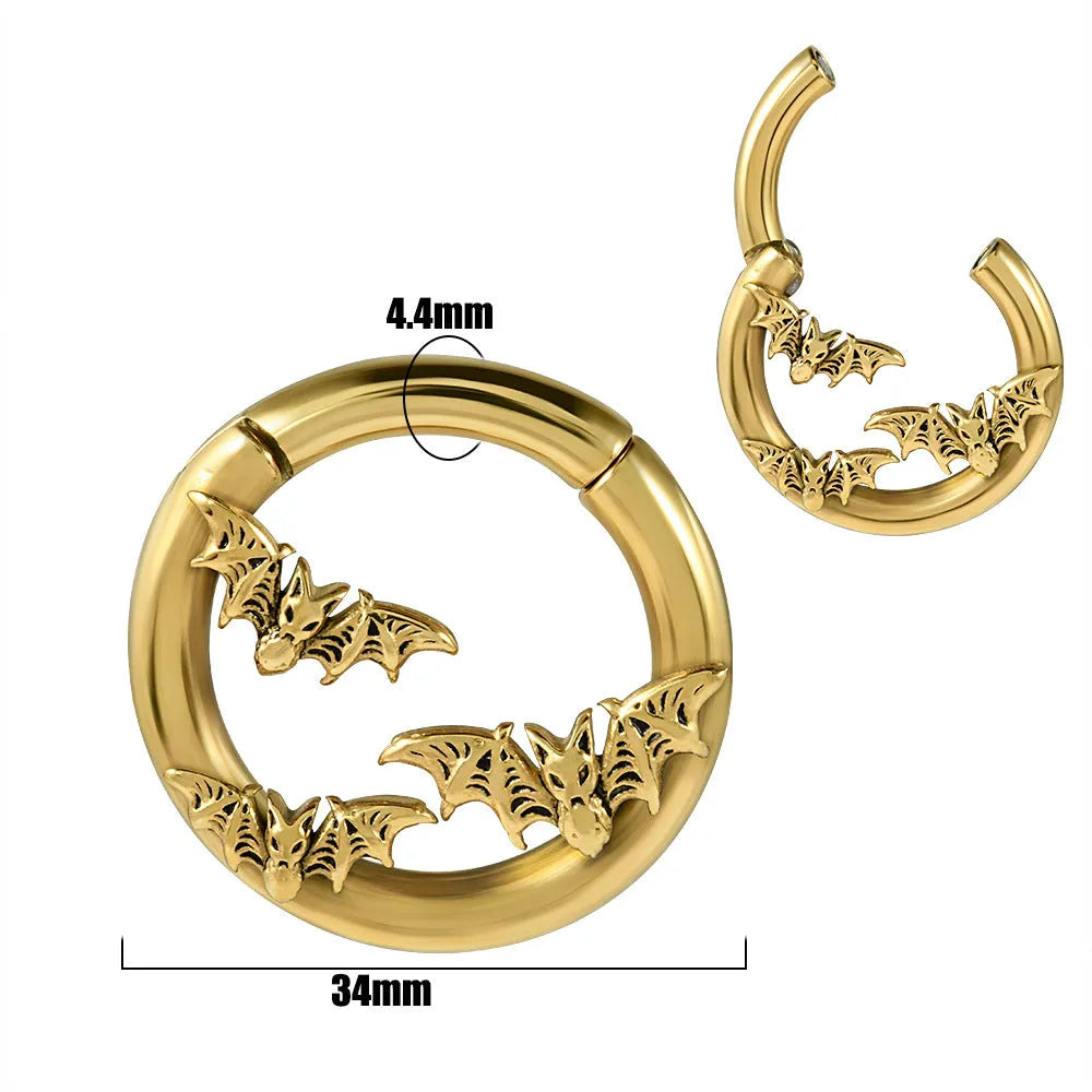 Stainless steel fashion earrings with geometric totem pattern in electroplated finish