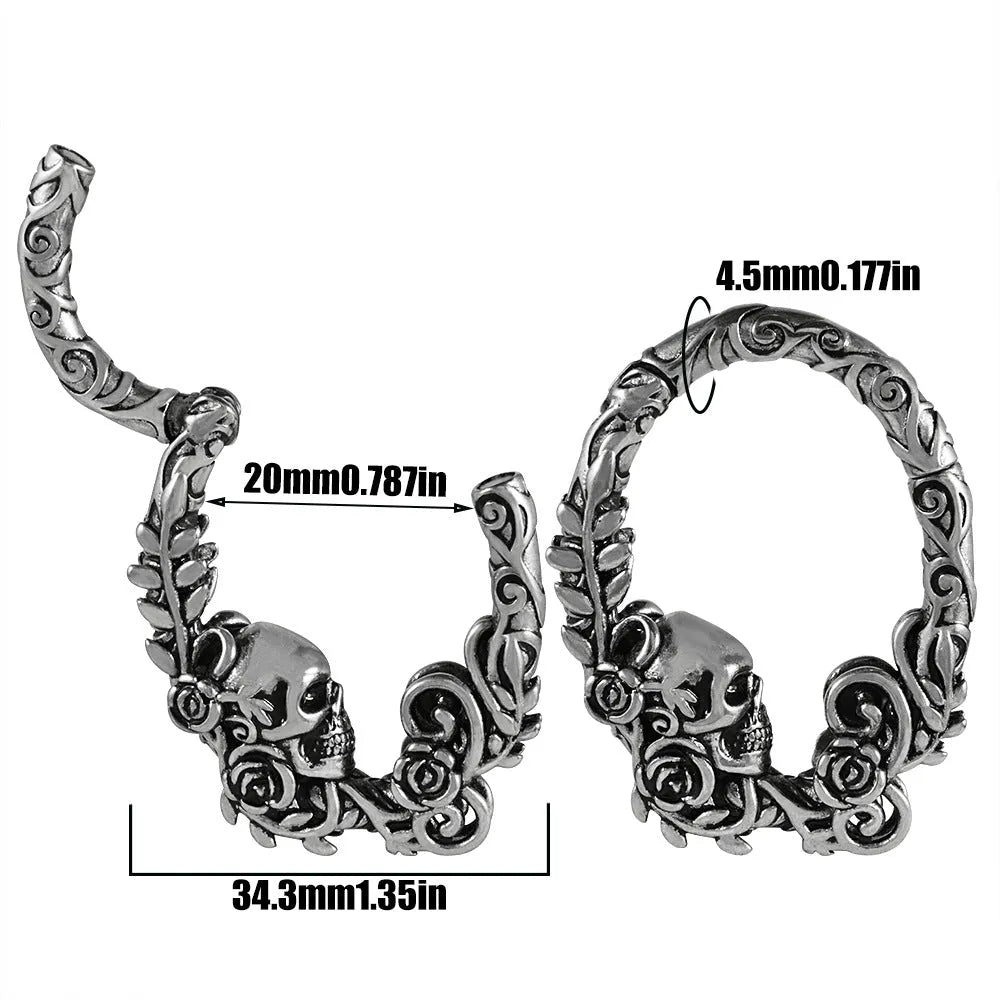 Stainless steel fashion earrings with geometric totem pattern in electroplated finish