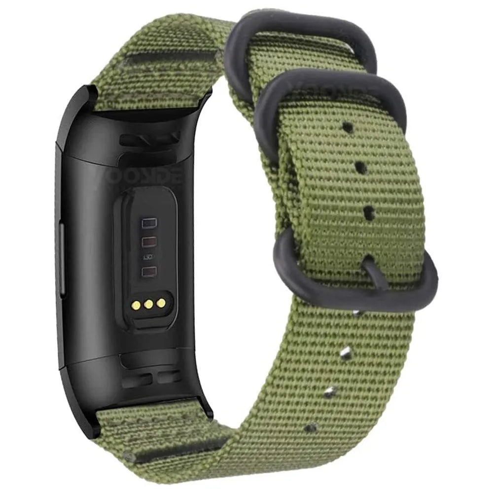 Fitbit Charge nylon watch strap with three-ring buckle in multiple colour options
