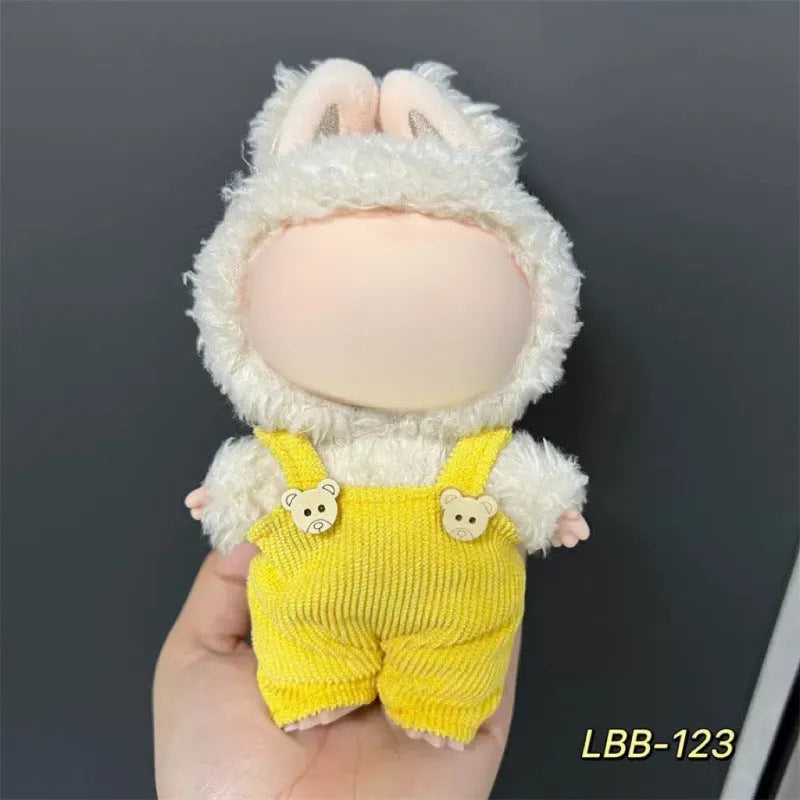 Plastic doll costume for a 17cm tall vinyl figurine on a white background.
