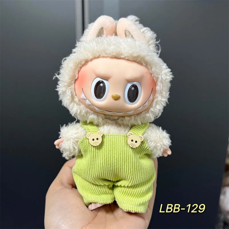 Plastic doll costume for a 17cm tall vinyl figurine on a white background.