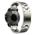 Garmin Jiaming Fenix series replacement watch strap in black, silver, or titanium colour with 22mm or 26mm width options