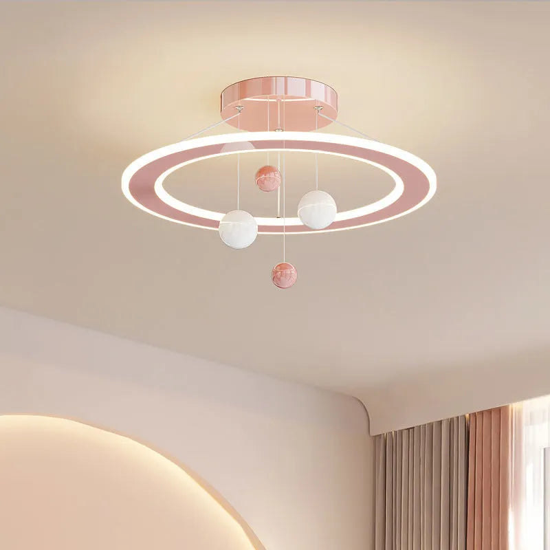 Modern simplicity style children's bedroom chandelier with 220V dimming and white/pink light options
