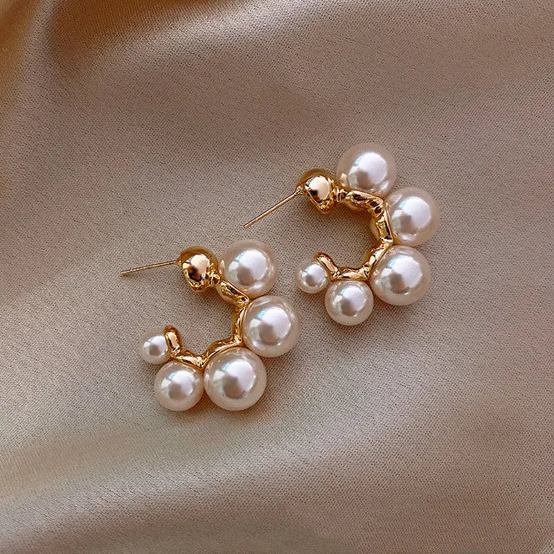 Red bell-shaped drop earrings for women with alloy construction, also available in white