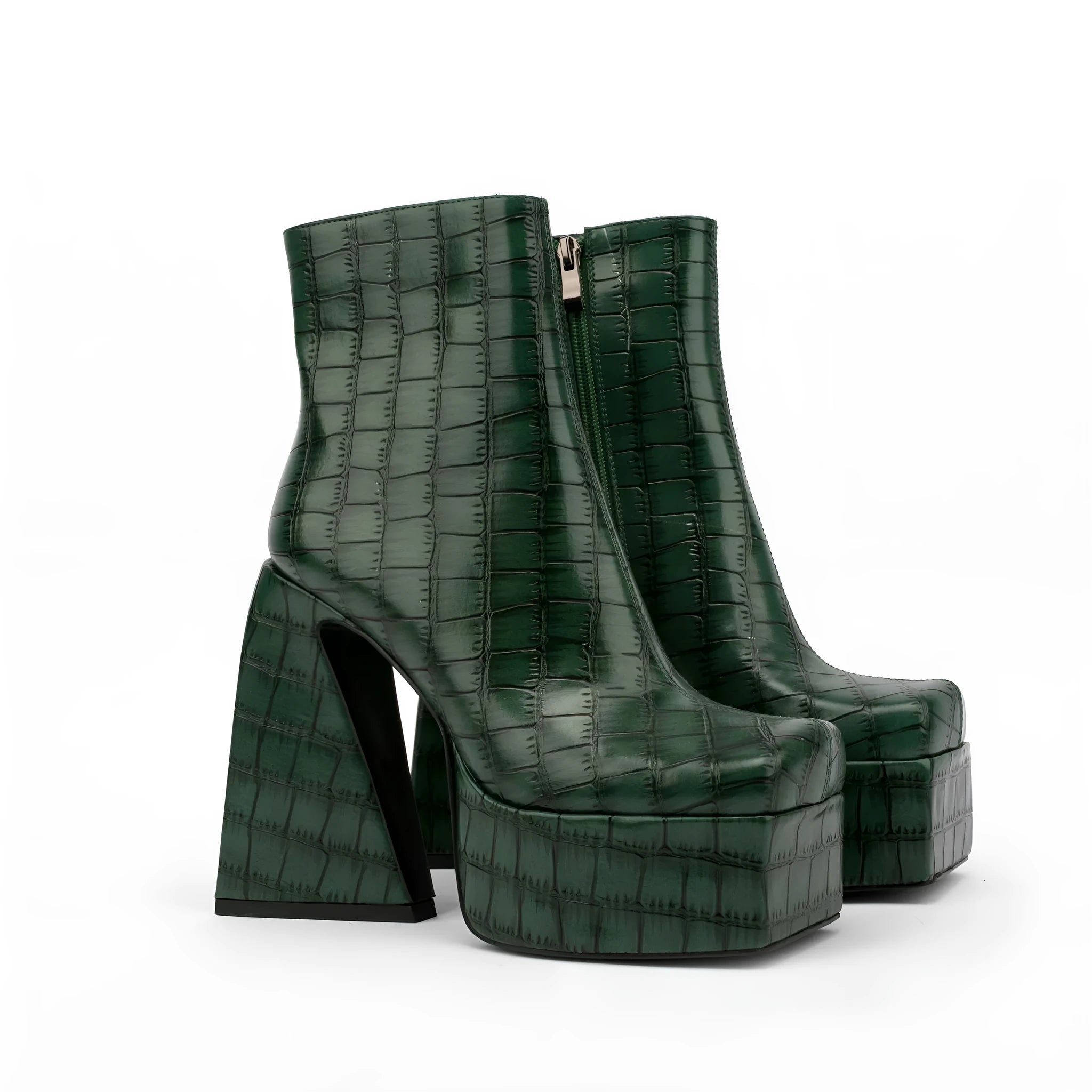 Women's solid colour ankle boot with a super high heel, shown in an available colour option.