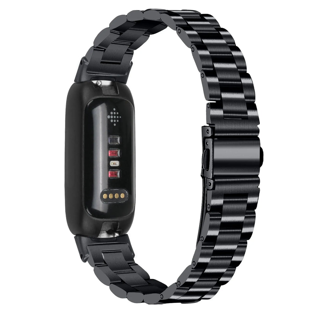 Stainless steel watch strap for Fitbit Inspire 3 in multiple colour options showing 12mm connector.