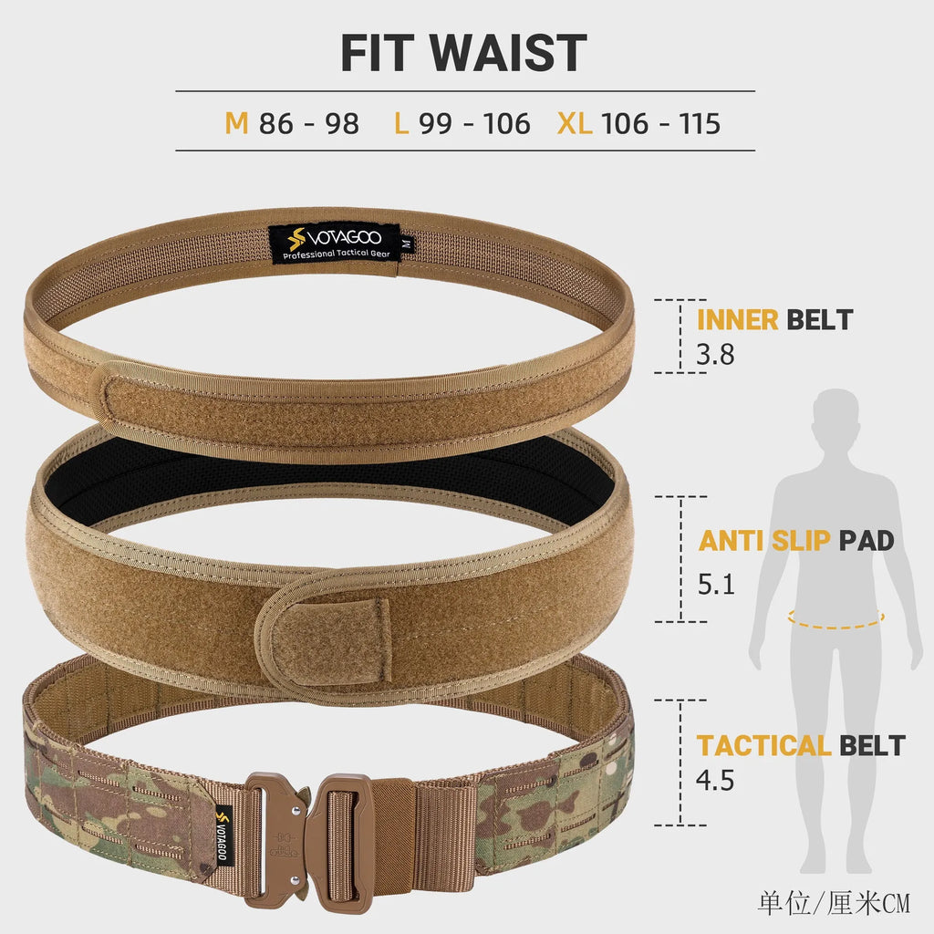 VOTAGOO 2-inch wide tactical belt with quick-release buckle in CP camouflage colour.