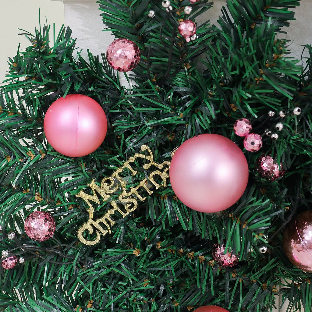 2.7 metre pink artificial Christmas rattan vine decoration with optional LED lights