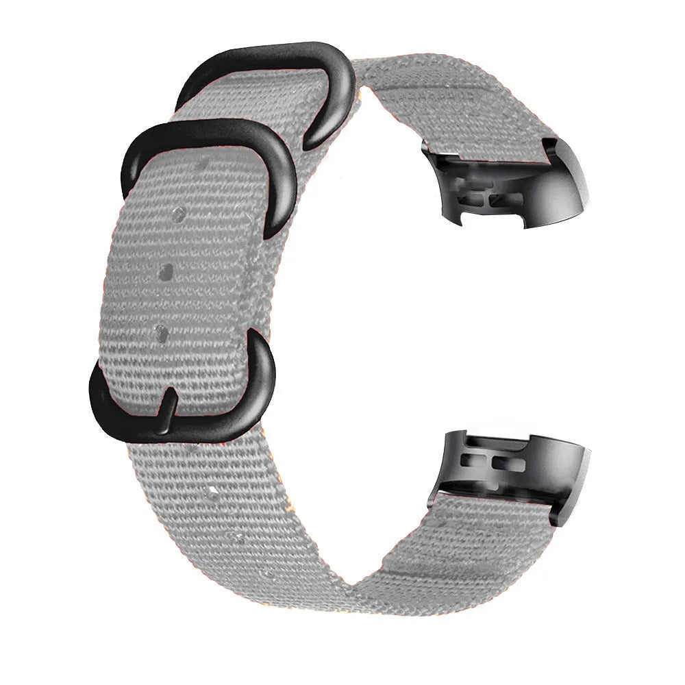 Fitbit Charge nylon watch strap with three-ring buckle in multiple colour options