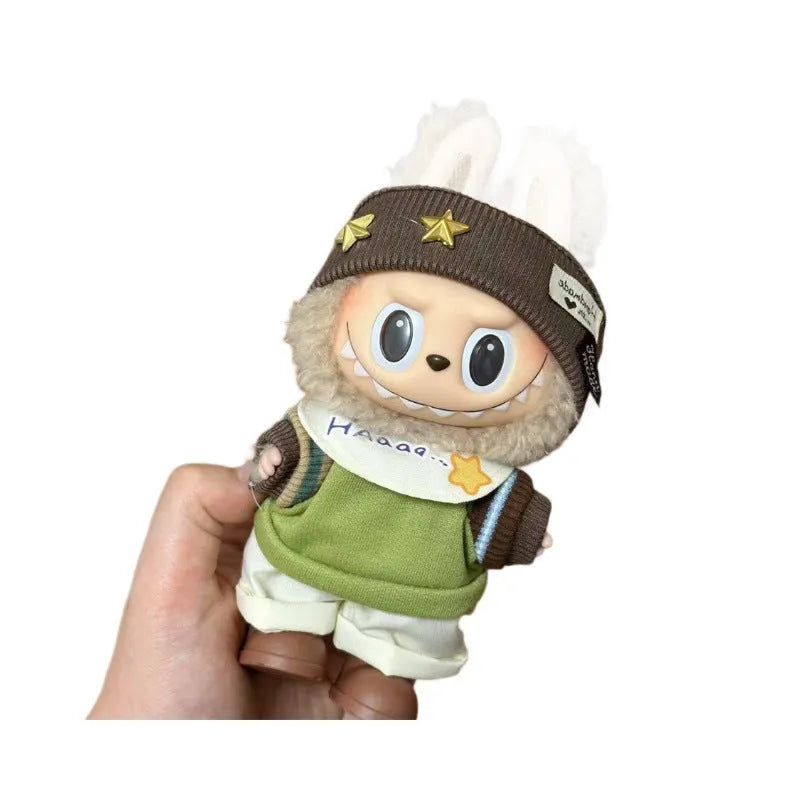 Plastic doll costume for a 17cm tall vinyl figurine on a white background.