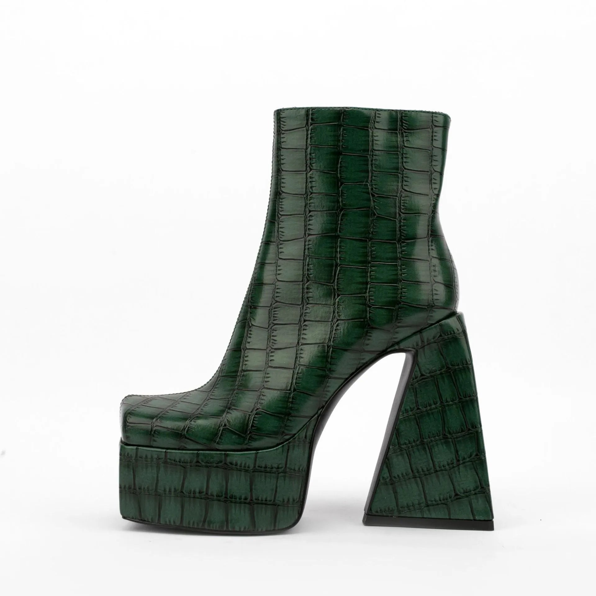 Women's solid colour ankle boot with a super high heel, shown in an available colour option.