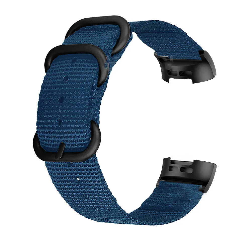 Fitbit Charge nylon watch strap with three-ring buckle in multiple colour options