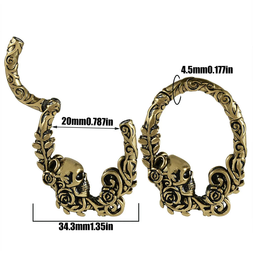 Stainless steel fashion earrings with geometric totem pattern in electroplated finish