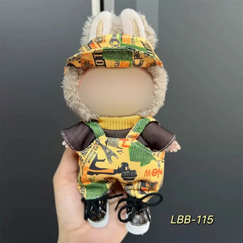 Plastic doll costume for a 17cm tall vinyl figurine on a white background.