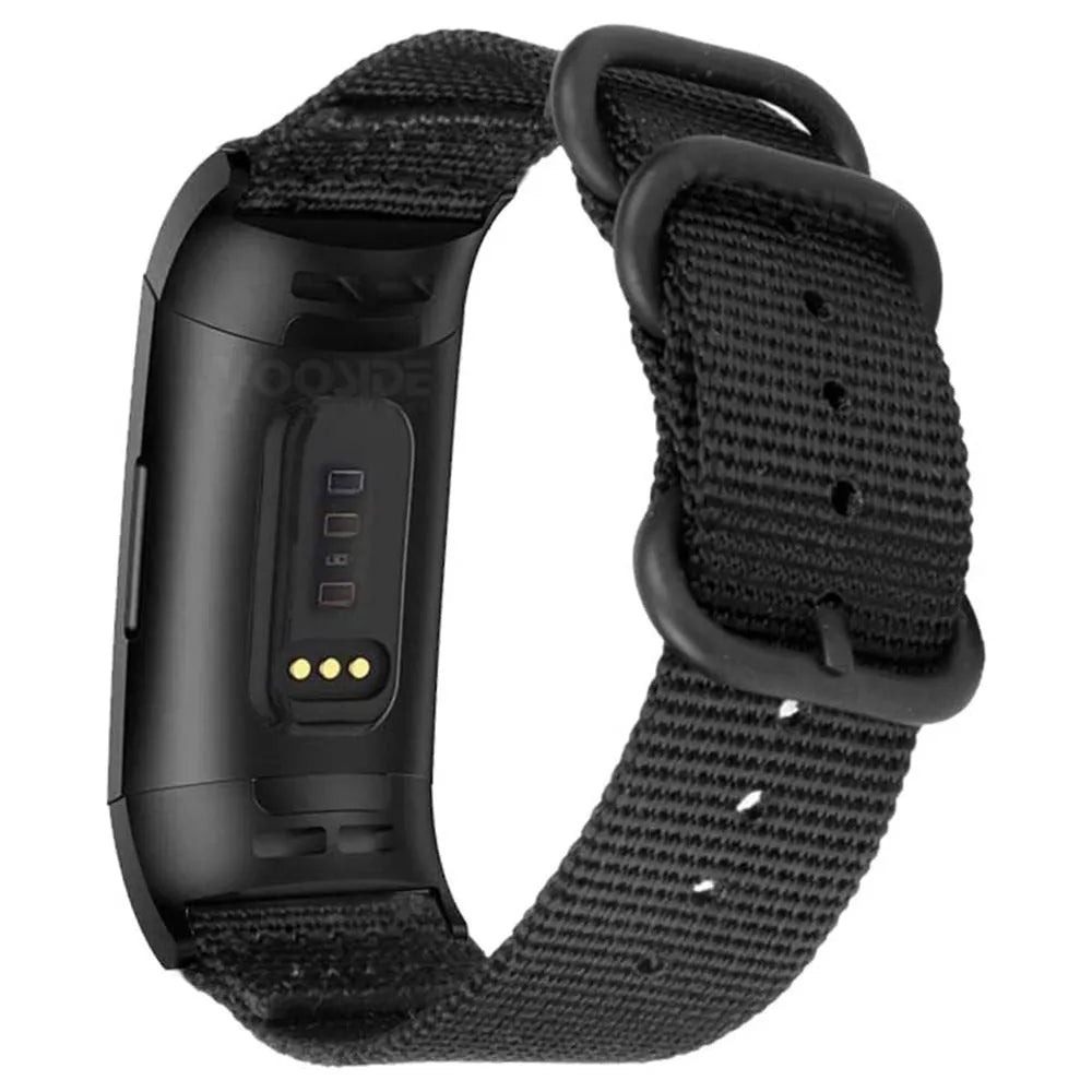 Fitbit Charge nylon watch strap with three-ring buckle in multiple colour options