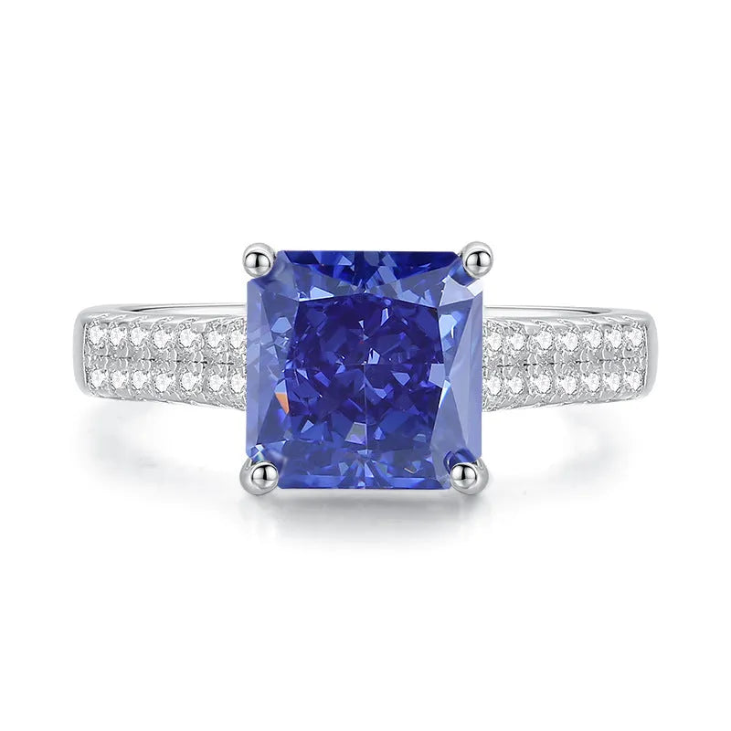 Heart-shaped sterling silver ring with a diamond ice flower cut Tan Sang colour zircon stone.