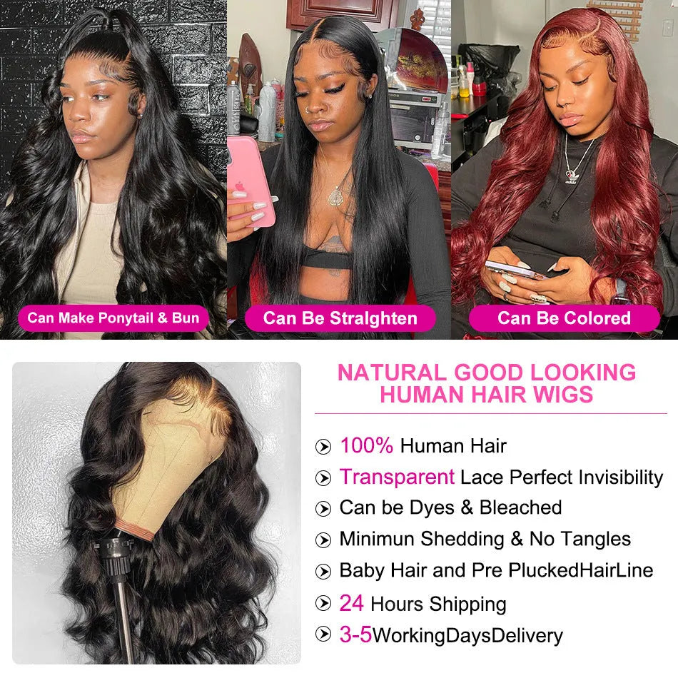 Black synthetic long curly wig with front lace cap and side bangs on a display head.