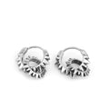 Polished stainless steel round ring earrings with retro titanium steel colour finish