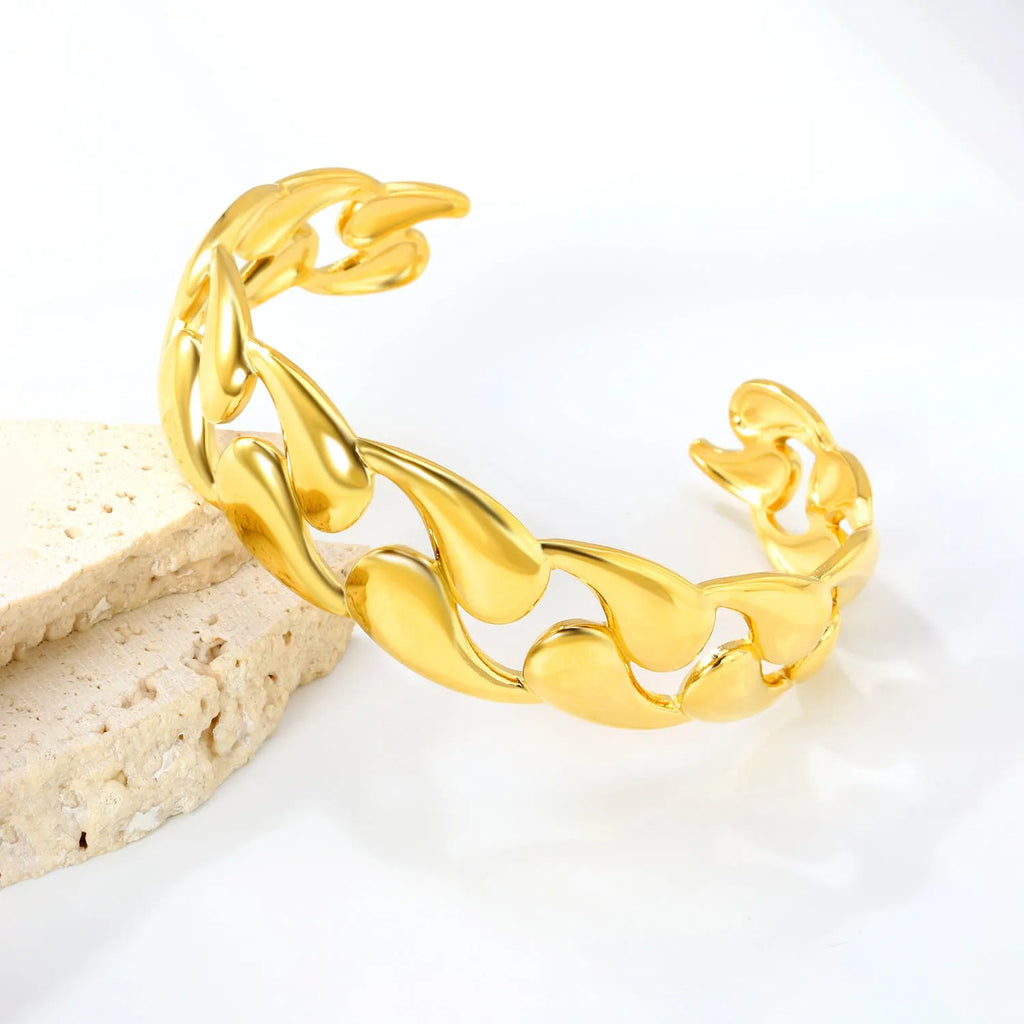 Stainless steel advanced style bracelet in one of three colour options on a white background.