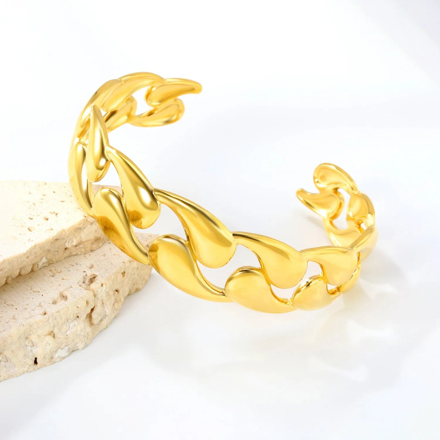 Stainless steel advanced style bracelet in one of three colour options on a white background.