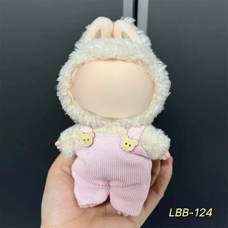 Plastic doll costume for a 17cm tall vinyl figurine on a white background.