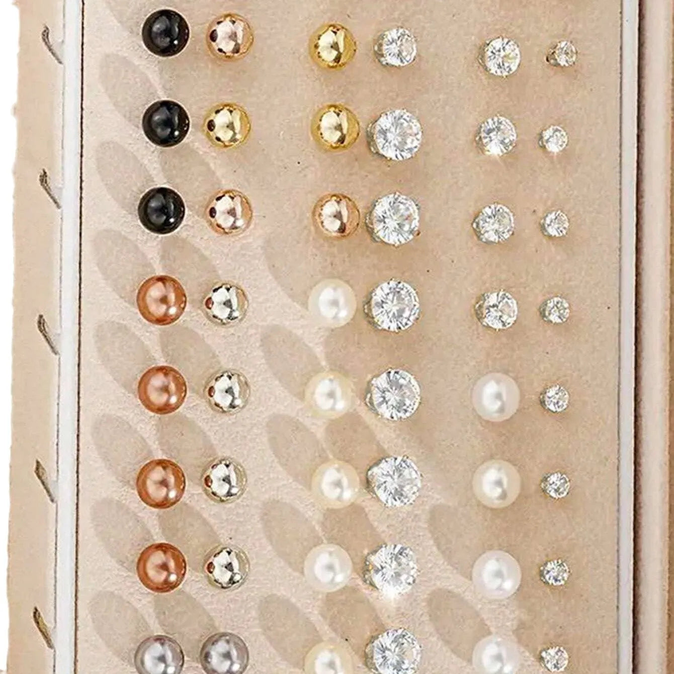108-piece set of gold and yellow geometric round alloy earrings for women.