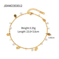 Women's stainless steel anklet with a water drop charm and geometric tassel in colour JDAW2303012.