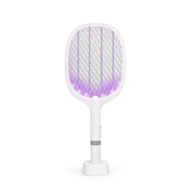 Blue rechargeable handheld electric mosquito swatter racket for killing insects