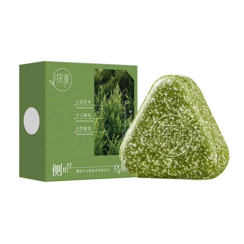 Chinese arborvitae twig Usman hair fixing soap 120g solid bar in packaging