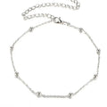 Gold or silver twisted chain anklet with geometric pendant for women