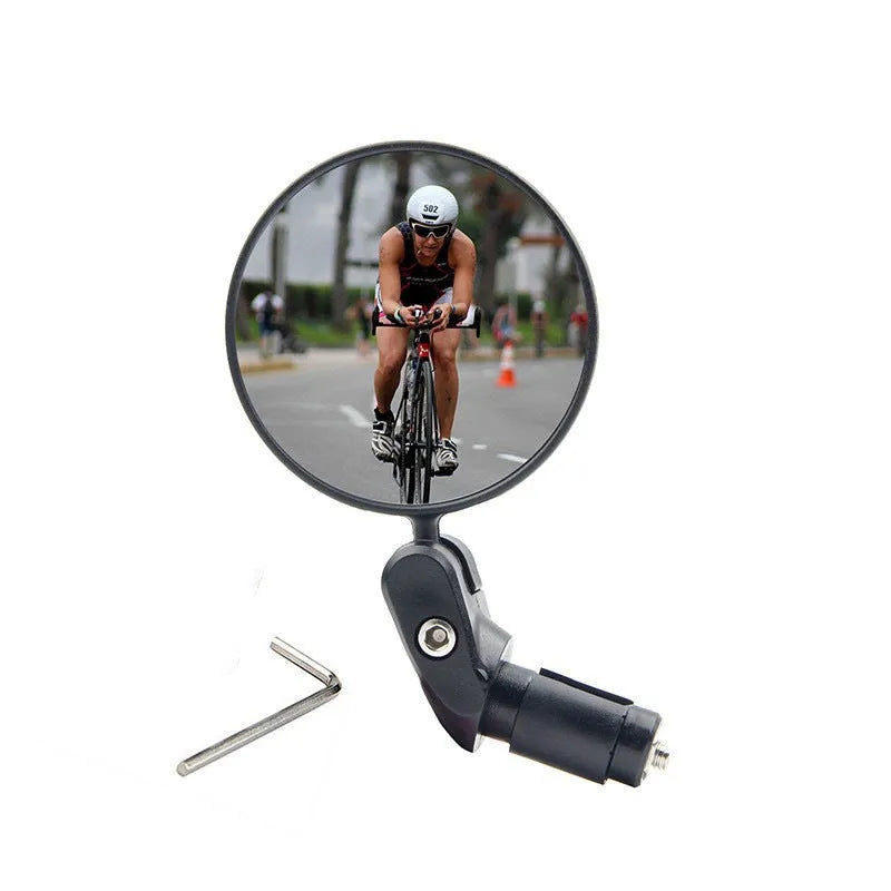 Foldable convex ABS bicycle rearview mirror for mountain and highway cycling safety