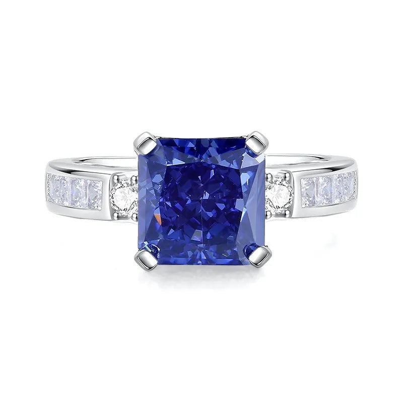 Heart-shaped sterling silver ring with a diamond ice flower cut Tan Sang colour zircon stone.