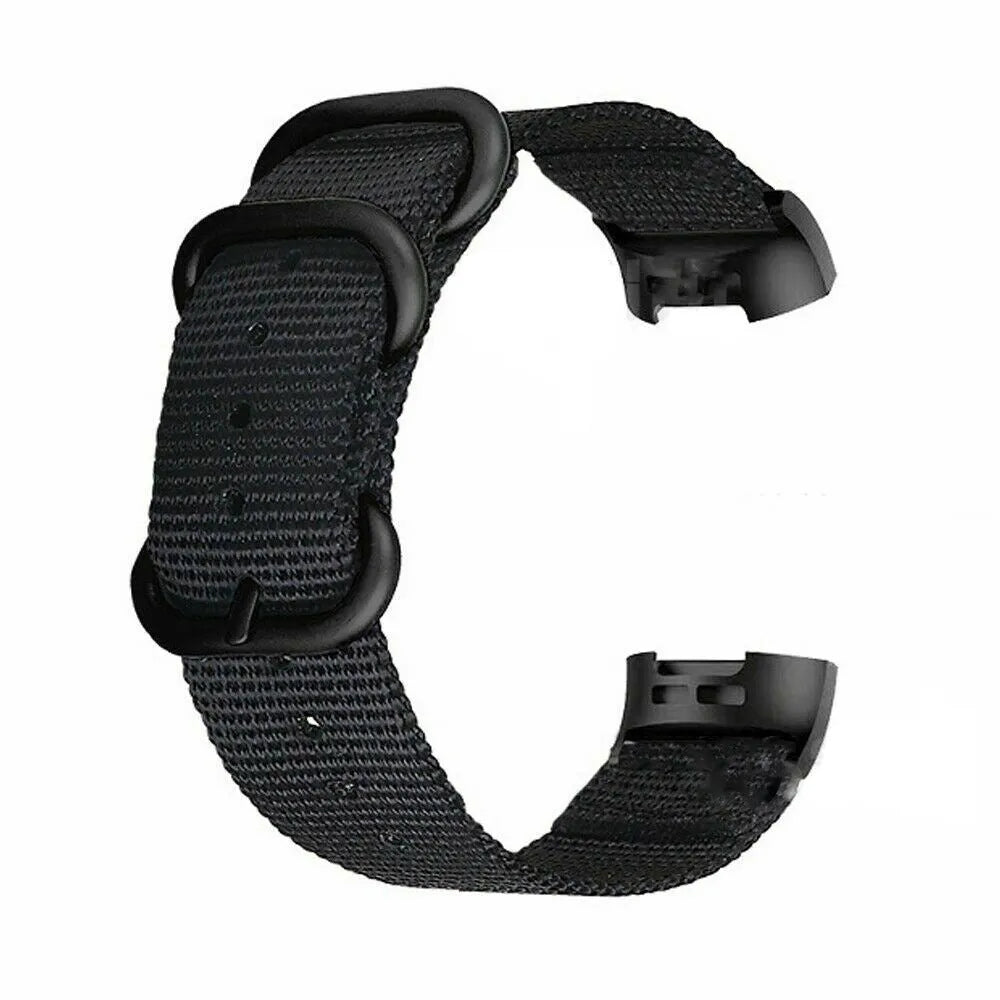 Fitbit Charge nylon watch strap with three-ring buckle in multiple colour options