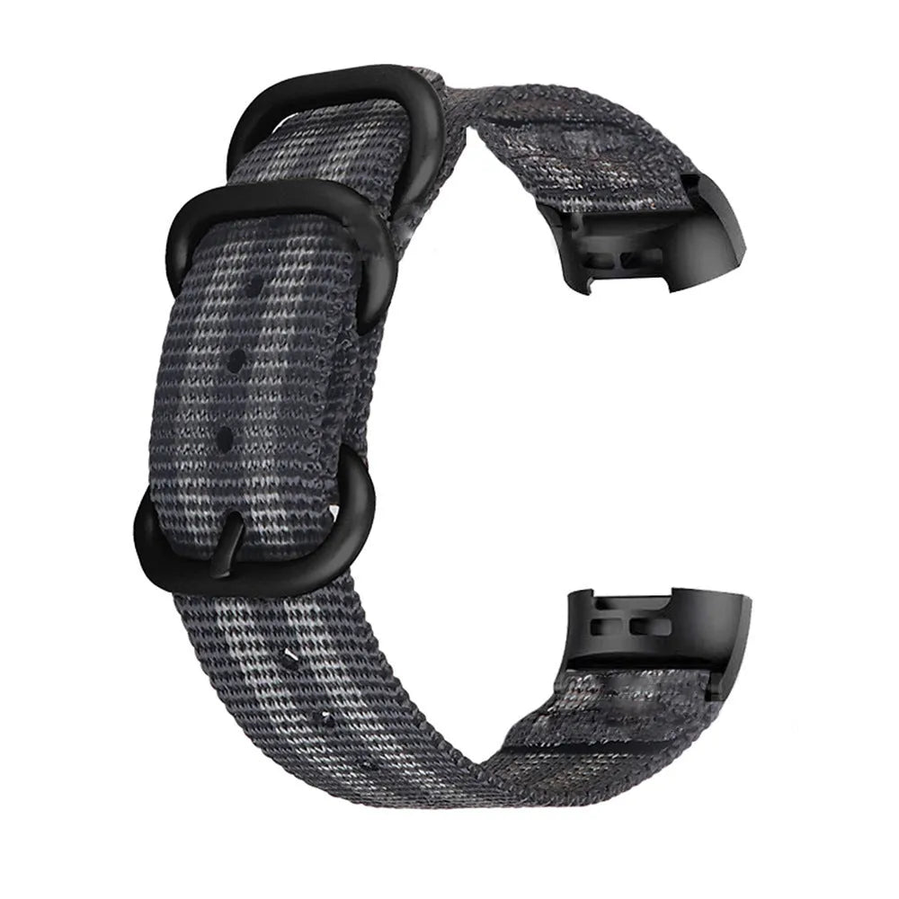 Fitbit Charge nylon watch strap with three-ring buckle in multiple colour options