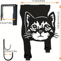 Black iron cat-shaped decorative wall hook for doors and rooms.