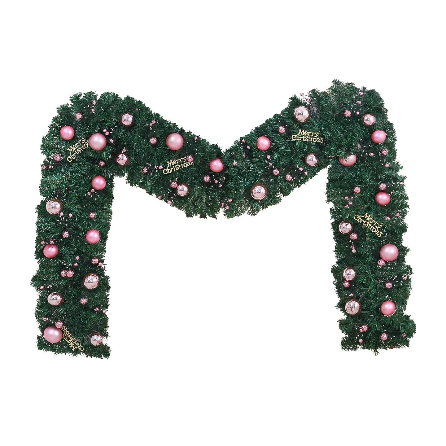 2.7 metre pink artificial Christmas rattan vine decoration with optional LED lights