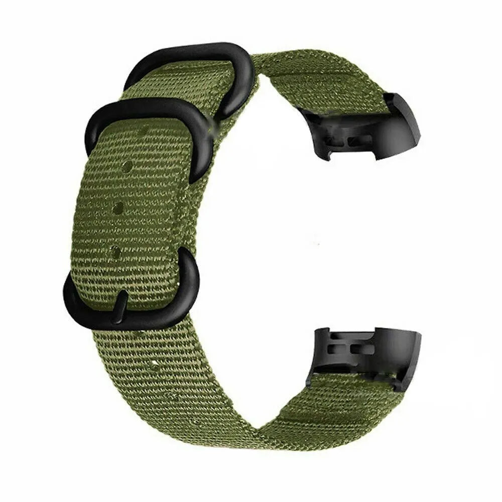Fitbit Charge nylon watch strap with three-ring buckle in multiple colour options