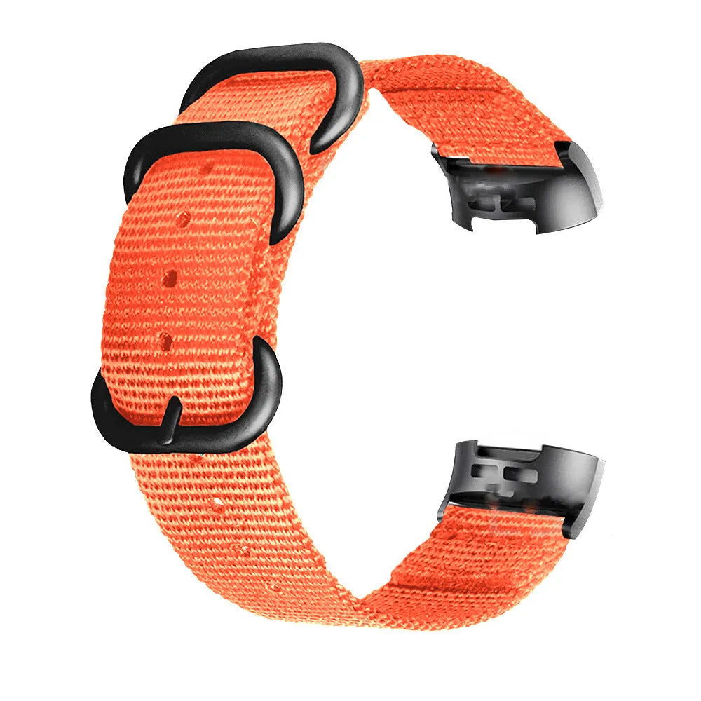 Fitbit Charge nylon watch strap with three-ring buckle in multiple colour options