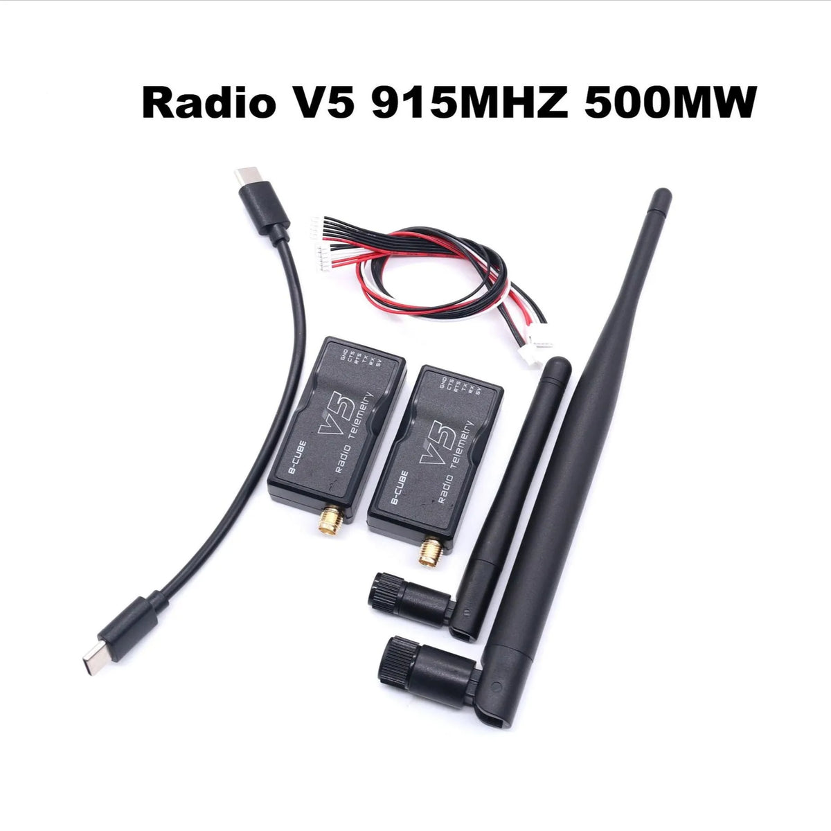 Radio telemetry V5 data transmission module, 433MHz or 915MHz, 500mW, battery powered, for UAV aviation models