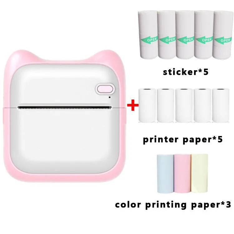 Pocket thermal printer in blue with 57x30mm thermal paper roll, 90x45x82mm size, Bluetooth 4.0, 200dpi