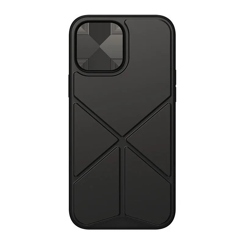 Black and blue TPU back cover phone case for Apple iPhone 13, 13 Pro, and 13 Pro Max models.