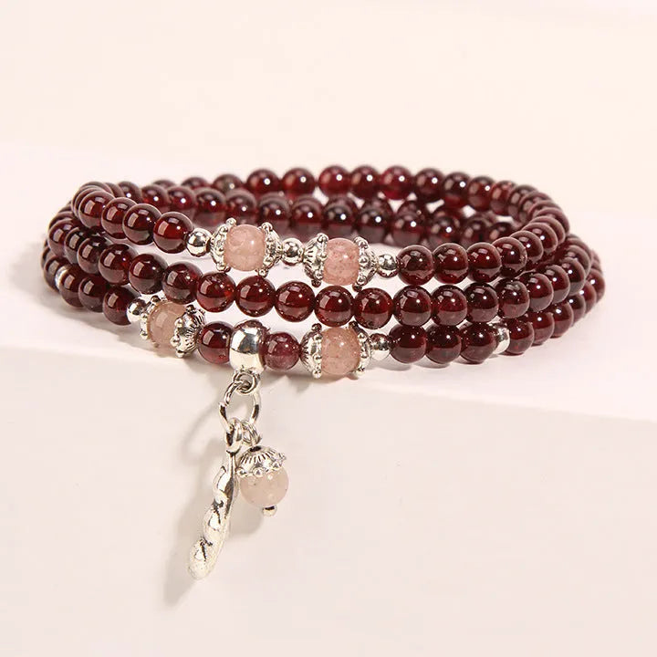 Women's sauteed green beans crystal flower bracelet with bohemian ethnic retro style