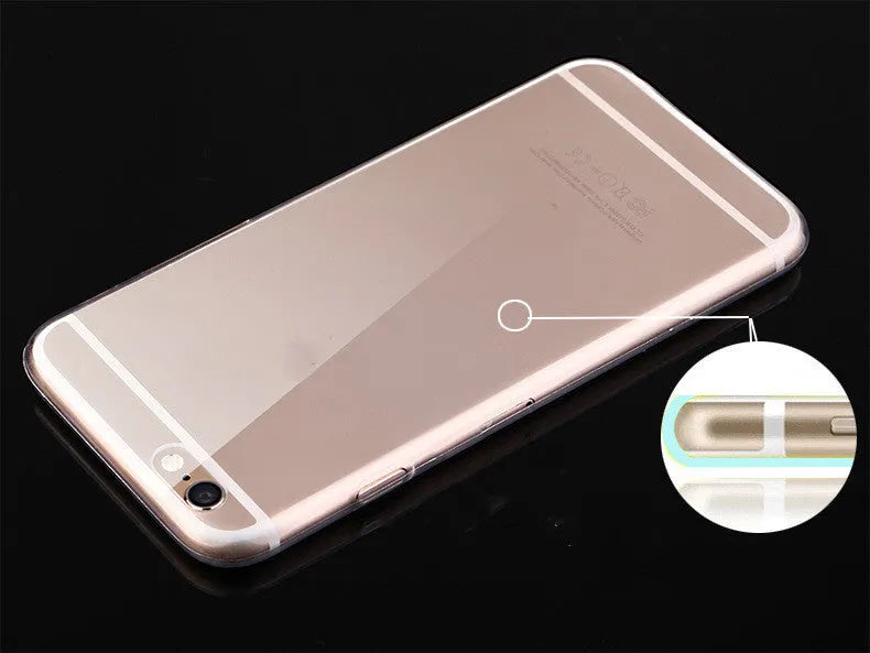 Transparent TPU soft shell iPhone case showing phone's original design through clear material