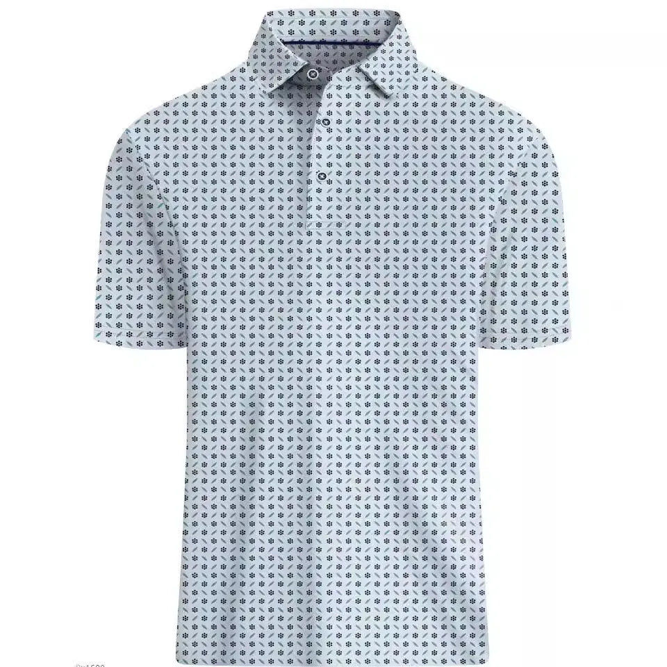 Man wearing a 3D printed short sleeve t-shirt with zipper decorations in a Japanese retro style.