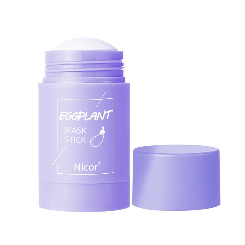 Green tea and eggplant solid cleansing mask sticks in stick format for oily skin care